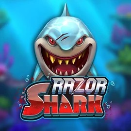 Logo of Razor Shark from Push Gaming at Wild Robin Casino